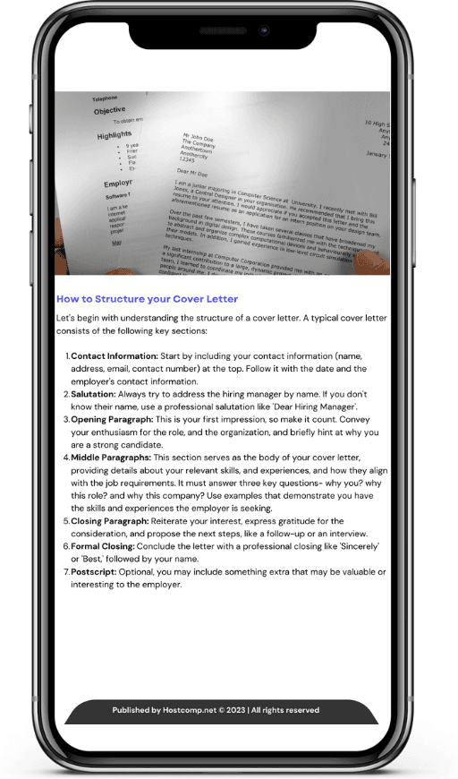 Writing a Cover Letter